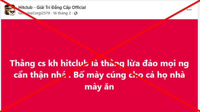Hitclub bị tài khoản ẩn danh bôi xấu